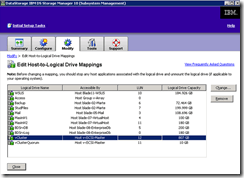 Storage to host mapping