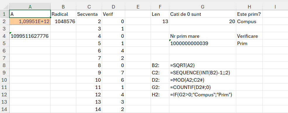 Implementare și testare algoritm Prim-Dijkstra în Excel.