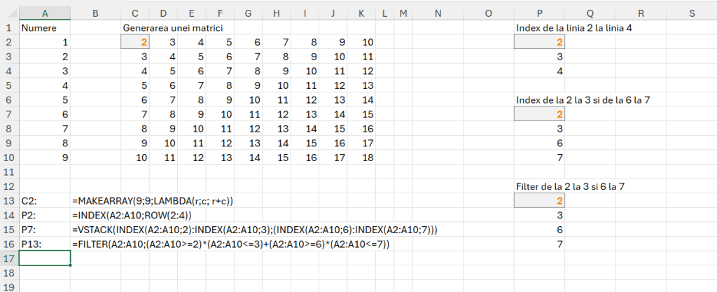 Exemplificare Makearray()